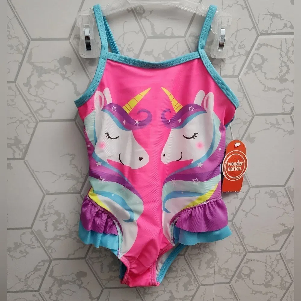 Lot of two (2) Baby Girls Summer Swimsuits, Size 2T, New
